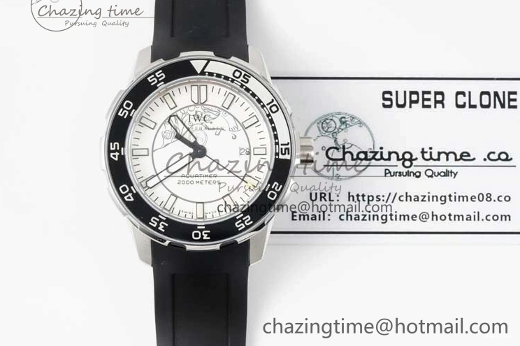 MIROTIME 0228 Premium Aquatimer Automatic SS RSF 1:1 Best Edition White Black Dial on Black Rubber Strap A 7067